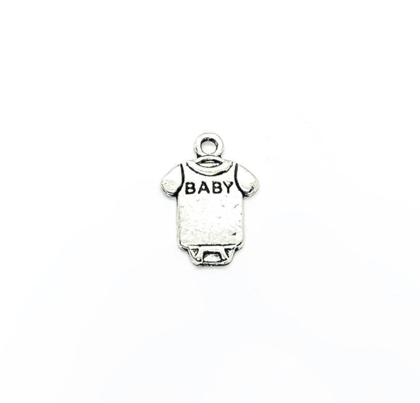Breloque argentée pour vêtements de bébé, breloque pour body de bébé, breloques individuelles, breloques pour nouveau-né, breloques pour maman, breloques pour maman, loisirs créatifs, breloques mignonnes