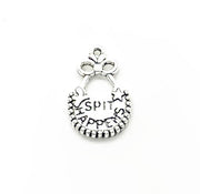 1 Baby Bib Charm Silver, Spit Happens, Individual Charms, New Baby Charms, New Mommy Charms, Mom Charms, DIY Craft, Cute Charms