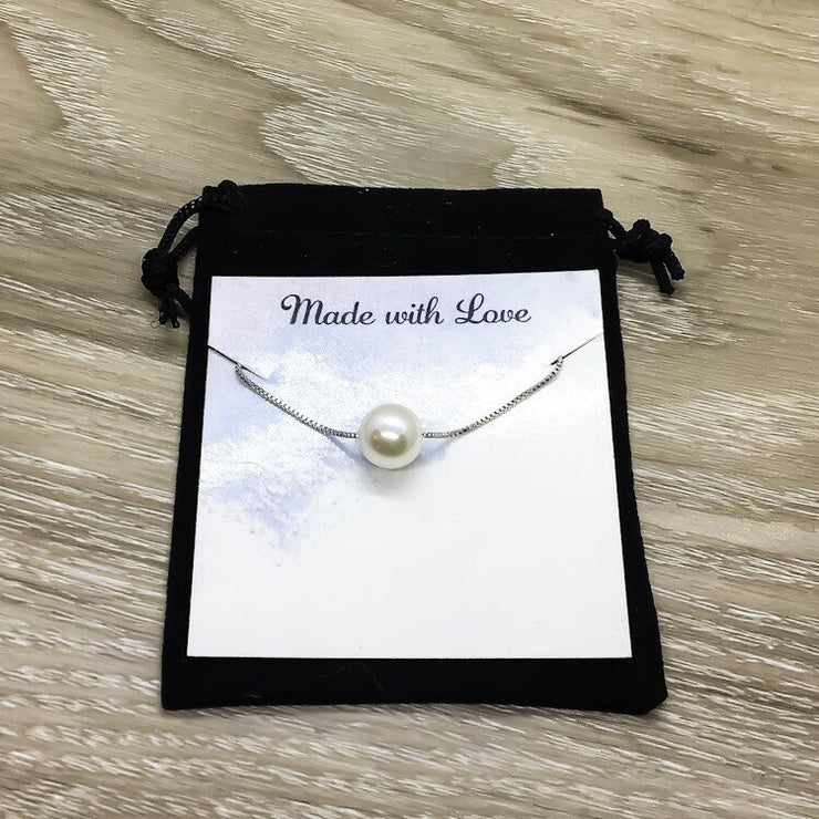 Dear Best Friend Card, Silver Pearl Necklace, Friendship Necklace, Meaningful Gift, Pearl Jewelry, Personalized Friendship Card