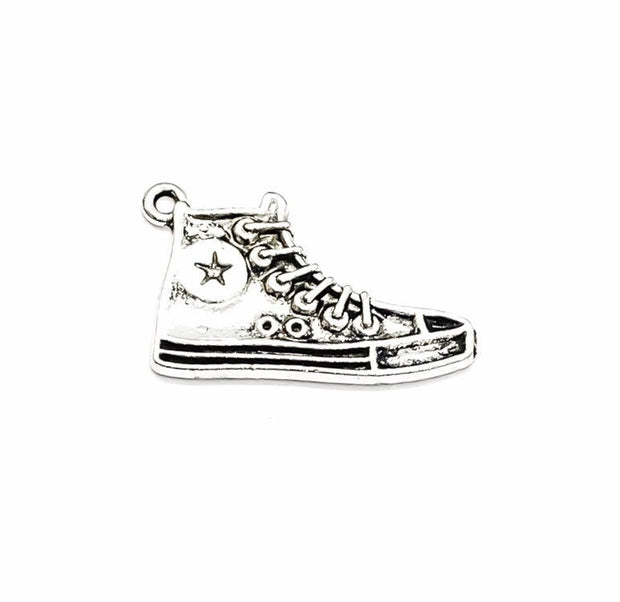 1 Basketball Shoe Charm Silver, Sporty Charms, Sneaker Charm, Basketball Player Charm, Individual Charm, Sport Charms, Team Coach Gift, DIY