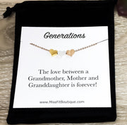 Three Generations Jewelry, 3 Hearts Necklace, Dainty Heart Necklace, Gift for Mom, Grandmother Necklace, Minimalist Jewelry, Mother Necklace