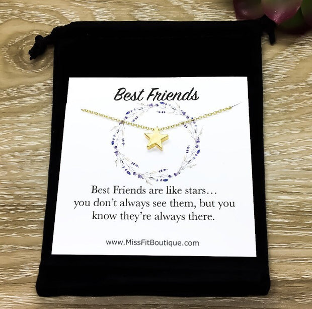 Best Friends Are Like Stars, Celestial Necklace, Tiny Star Pendant, Constellation Jewelry, Graduation Gift for Bestfriend, Holiday Gift