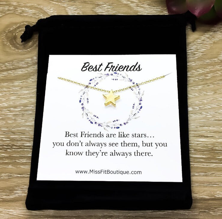 Best Friends Are Like Stars, Celestial Necklace, Tiny Star Pendant, Constellation Jewelry, Graduation Gift for Bestfriend