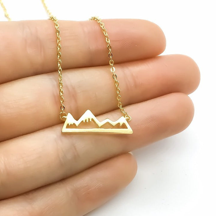 Collier Petite Montagne, La plus belle vue se mérite, Collier inspirant, Bijou naturaliste, Chaîne de montagnes en or rose