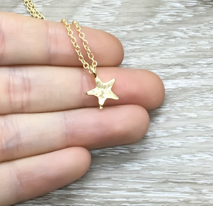 Best Friends Are Like Stars, Tiny Star Necklace with Card, Gold, Silver