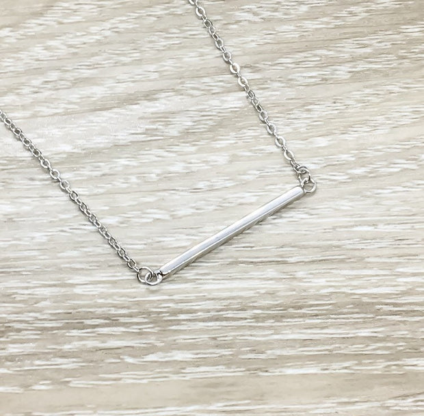 You Are Strong Card, Balance Bar Necklace, Strength Jewelry, Sterling Silver Necklace, Layering Necklace, Gift for Sister, Motivational Gift