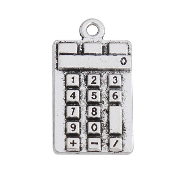 1 Calculator Charm, Individual Charms, School Charms, Teacher Charm, Education Charm, Math Charm, CPA, Accountant Gift, Math Gift