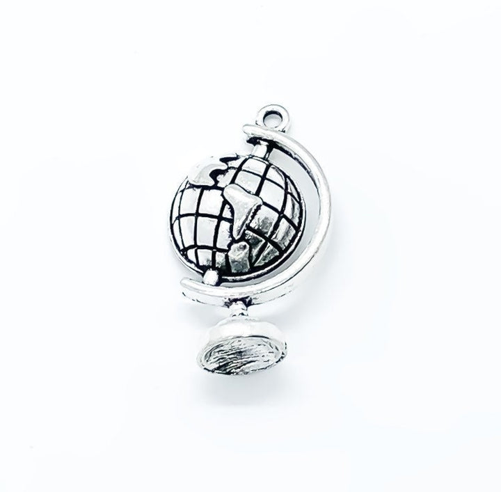 1 World Globe Charm, Individual Charms, School Charms, Teacher Charm, Education Charm, Travel Charm, Traveler Gift, Exploration, Geography