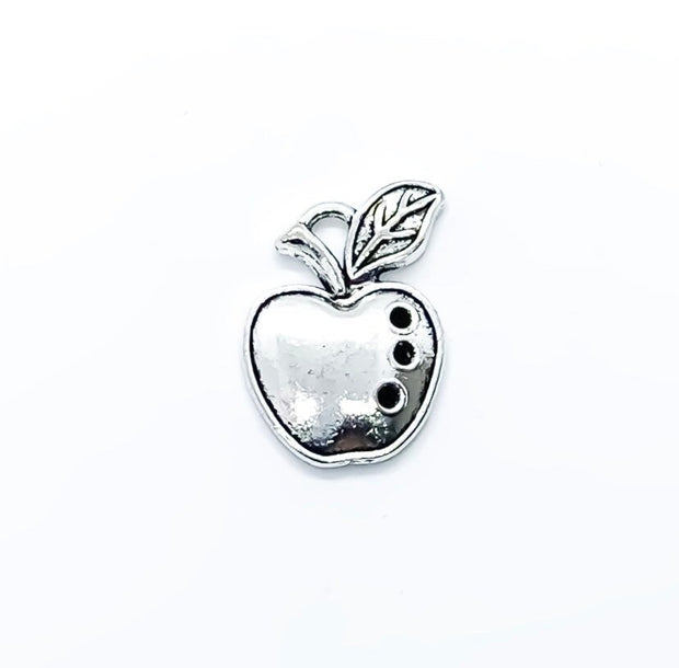 1 Apple Charm, Individual Charms, Fruit Charms, Foodie Charm, Teacher Charm, Tiny Silver Apple Charm, School Charms, Snow White Charm