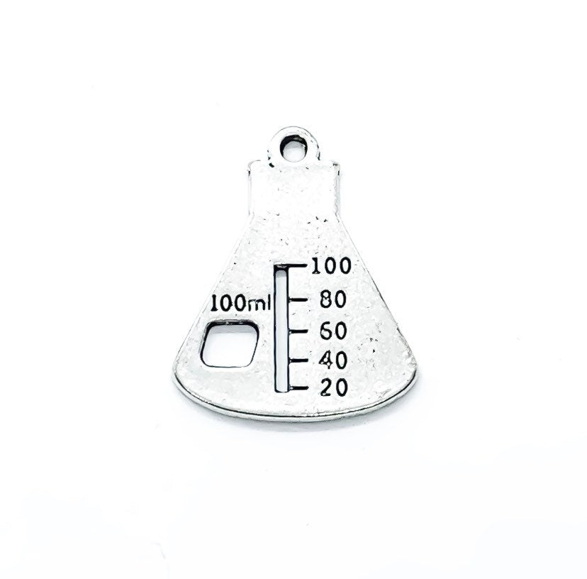 1 Grand bécher de laboratoire - Breloque individuelle, Breloque de laboratoire, Breloque pour étudiants, Breloque pour lycéens, Breloque scientifique, Breloque de chimie, Breloque médicale