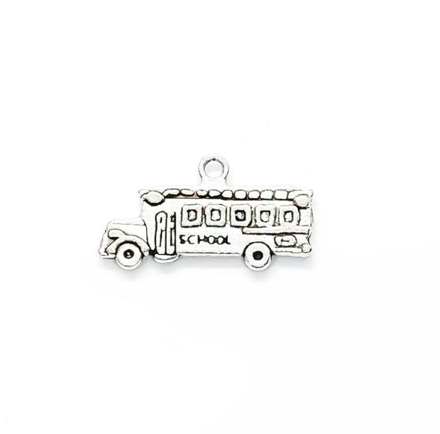 1 School Bus Charm, Individual Charms, Tiny Bus Charms, School Charms, Bus Driver Charms, Gift for Bus Driver, Bus Jewelry, Education Charms