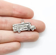 1 School Bus Charm, Individual Charms, Tiny Bus Charms, School Charms, Bus Driver Charms, Gift for Bus Driver, Bus Jewelry, Education Charms