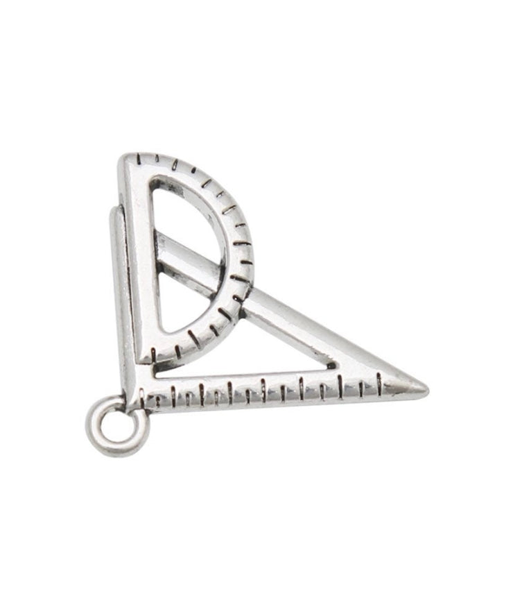 1 Protractor Charm, Architecture, Individual Charms, School Charm, Teacher Charm, High School Charm, Math Charm, Geometry Charm, Mathematics