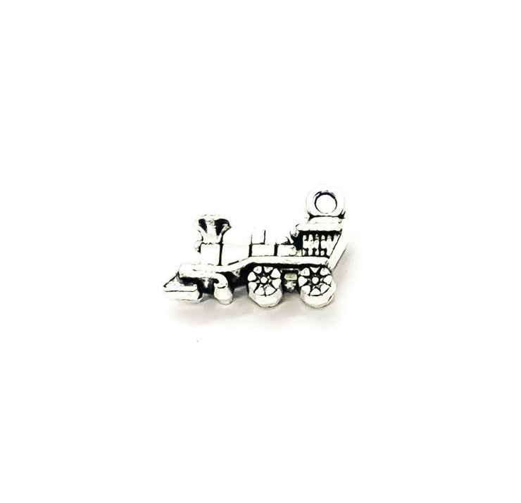 1 Tiny Train Charm Silver, Individual Charms, Baby Charms, Toy Charms, Transportation Charms, Locomotive Charm, DIY Craft, Christmas Train