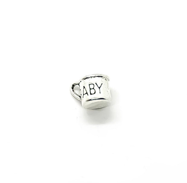 1 Baby Cup Charm Silver, Individual Charms, Baby Charms, Drinking Cup, Pregnancy Charms, Nursery Charms, Baby Shower Charms, Mommy Charm