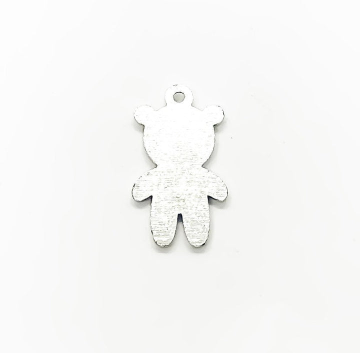 Breloque ours en peluche argentée (1 pièce), breloques individuelles, breloques bébé, breloques jouet, breloques ours en peluche, loisirs créatifs, breloques mignonnes, pendentifs enfant