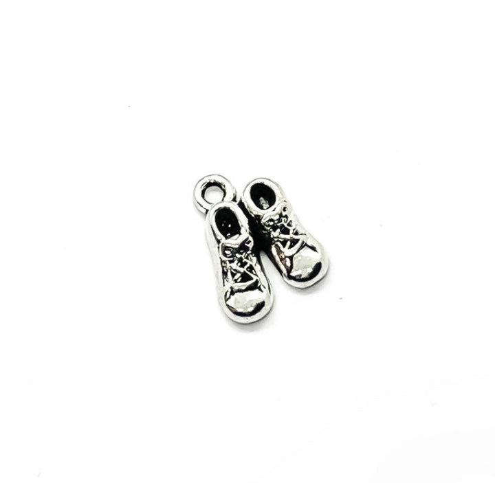 1 Baby Shoes Charm Silver, Tiny Baby Booties Charm, Individual Charms, New Baby Charms, Mommy Charms, Mom Charms, DIY Craft, Cute Charms