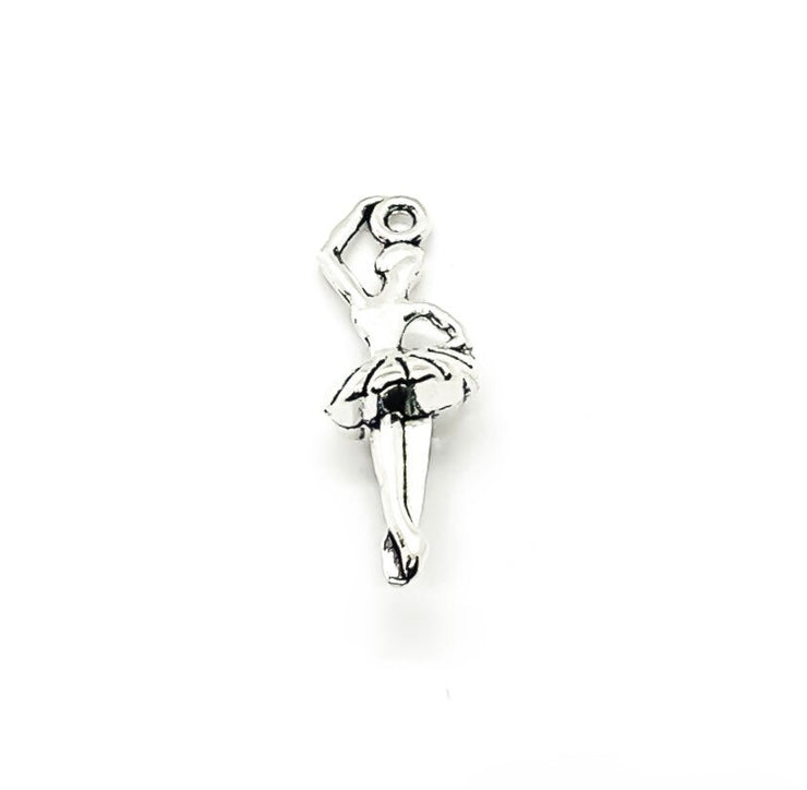 1 Tiny Ballerina Charm Silver, Ballet  Charms, Ballet Dancer Charm, Individual Charm, Dance Charm, Dancing Ballerina Charms, Gift for Dancer