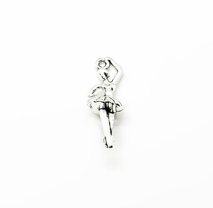 1 Tiny Ballerina Charm Silver, Ballet  Charms, Ballet Dancer Charm, Individual Charm, Dance Charm, Dancing Ballerina Charms, Gift for Dancer