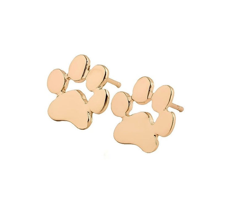 Tiny Paw Print Stud Earrings, Rose Gold Earrings, Cat Jewelry, Dog Stud Earrings, Cat Lover Gift, Christmas Gift, Dog Owner Gift, Pet Owner