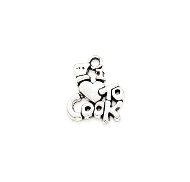 1 I Love To Cook Charm, Individual Charms, Tiny Cooking Charms, Baking Charms, Baker Charms, Kitchen Charms, Cook Charms, Chef Jewelry, DIY