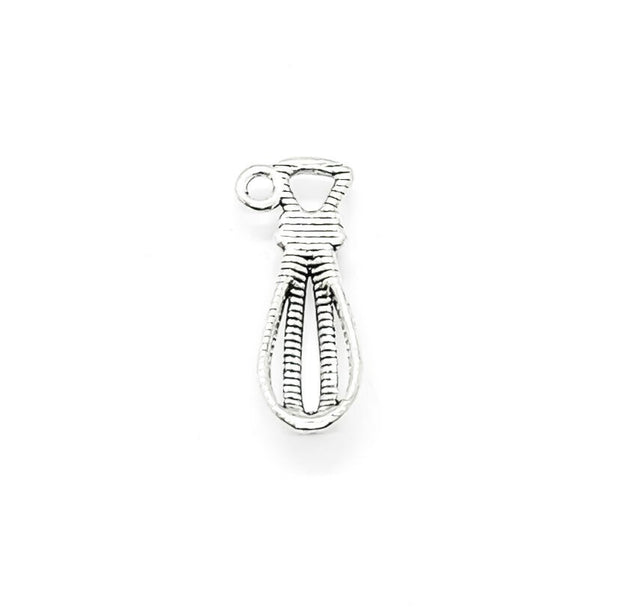 1 Egg Beater Charm, Miniature Whisk Charm, Individual Charm, Cooking Charms, Baking Tools Charms, Baker Charms, Kitchen Charms, Bakery Charm