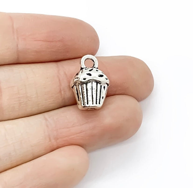 1 Tiny Muffin Charm, Miniature Cupcake Charm, Individual Charm, Baking Charms, Baker Jewelry, Muffin Charms, Kitchen Charms, Baked Goods