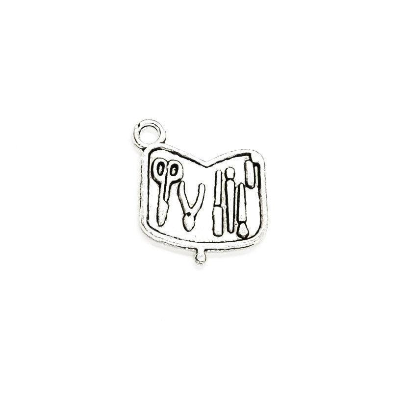 1 Makeup Bag Charm, Esthetician Charms, Individual Charm, Girlie Charm, Teen Girl Charm, Manicure Kit Charm, Beauty Salon Charm, Cosmetician