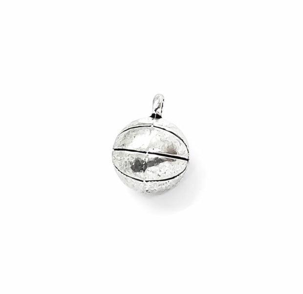 1 Tiny Basketball Charm Silver, Sporty Charms, Basketball Player Charm, Individual Charm, Sphere Ball Charm, Sport Charms, Team Coach Gift