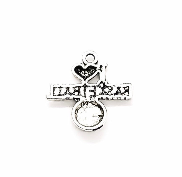 1 Tiny Basketball Charm Silver, I Love Basketball, Sporty Charms, Basketball Player Charm, Individual Charm, Sport Charms, Team Coach Gift