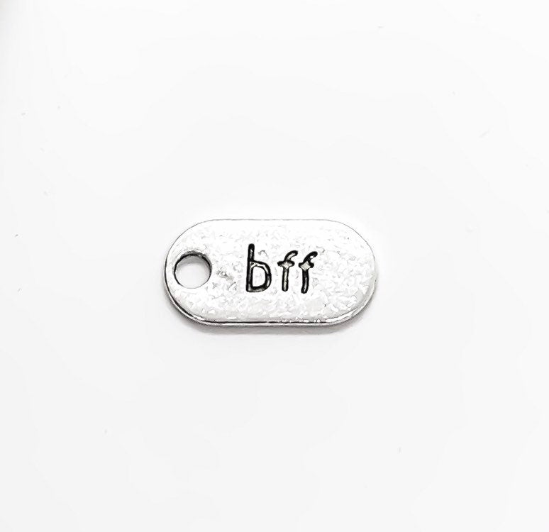 Breloque BFF, Breloque argent antique, Breloque individuelle, Pendentif BFF, Cadeau pour meilleure amie, Bijou pour meilleures amies, Breloque d'amitié, Bijou à faire soi-même