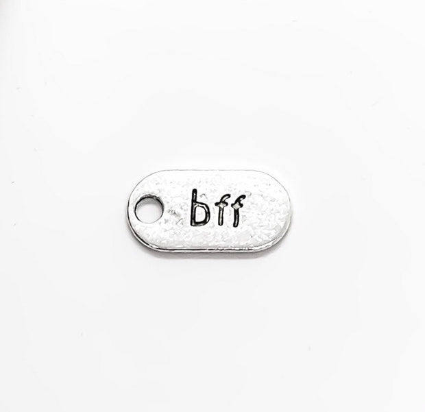 1 BFF Charm, Antique Silver Charm, Individual Charm, BFF Pendant, Gift for Bestie, Best Friends Jewelry, Friendship Charm, DIY Jewelry