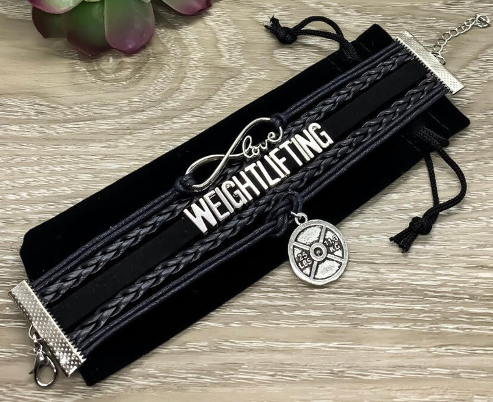 Bracelet à breloques haltérophilie, cadeau fitness, cadeau coach sportif, bracelet d'amitié, cadeau pour elle