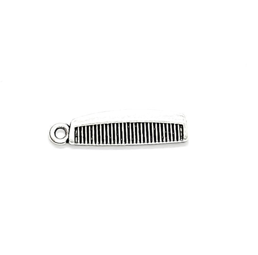 1 Tiny Hair Comb Charm, Salon Charms, Individual Charm, Hair Stylist Gift, Girlie Charm, Teen Girl Charm, Hair Dresser Gift, Hair Designer