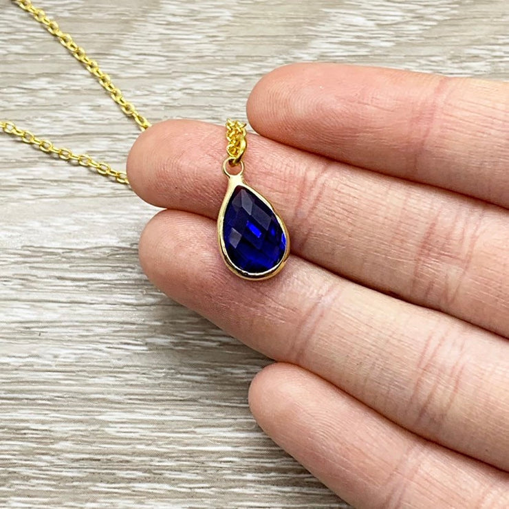 Birthstone Necklace, Dainty Crystal Charm Necklace Gold, Birthday Gift for Her, Meaningful Jewelry, Gift for Mom, Grandma, Sister