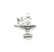 1 Tiny Bird Fountain Charm, Gardening Charms, Gift for Gardener, Garden Charms, Birdie Charm, Landscape Charm, Water Fountain Charm