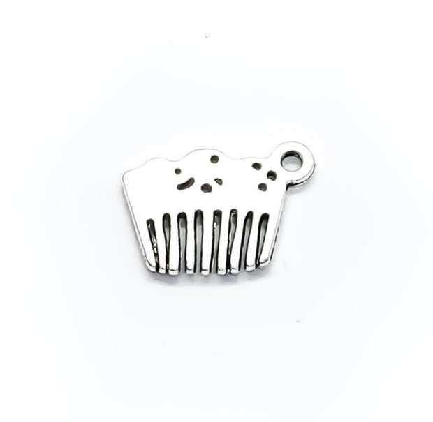 1 Tiny Hair Comb Charm, Salon Charms, Individual Charm, Hair Stylist Gift, Girlie Charm, Teen Girl Charm, Hair Dresser Gift, Hair Designer