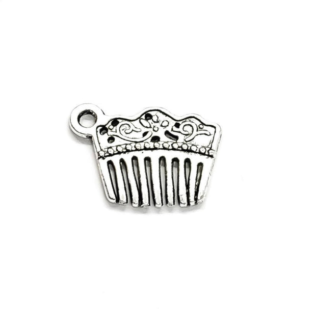 1 Tiny Hair Comb Charm, Salon Charms, Individual Charm, Hair Stylist Gift, Girlie Charm, Teen Girl Charm, Hair Dresser Gift, Hair Designer