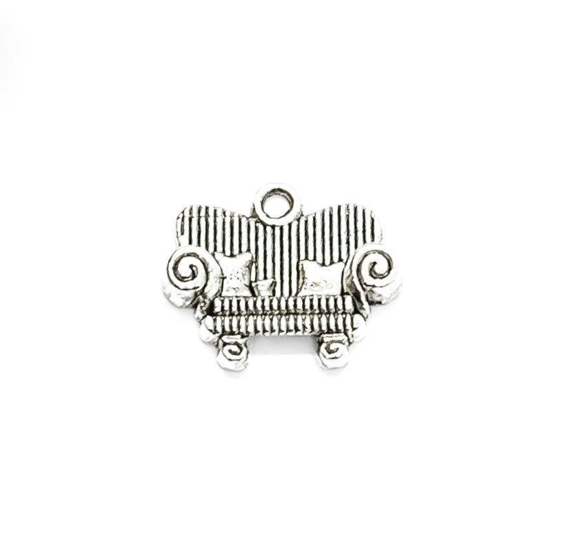 1 Tiny Sofa with Cushions Charm, Furniture Charms, Girls Charms, Charm, Mini Couch Charm, Teen Charm, House Charms, Interior Designer Charm
