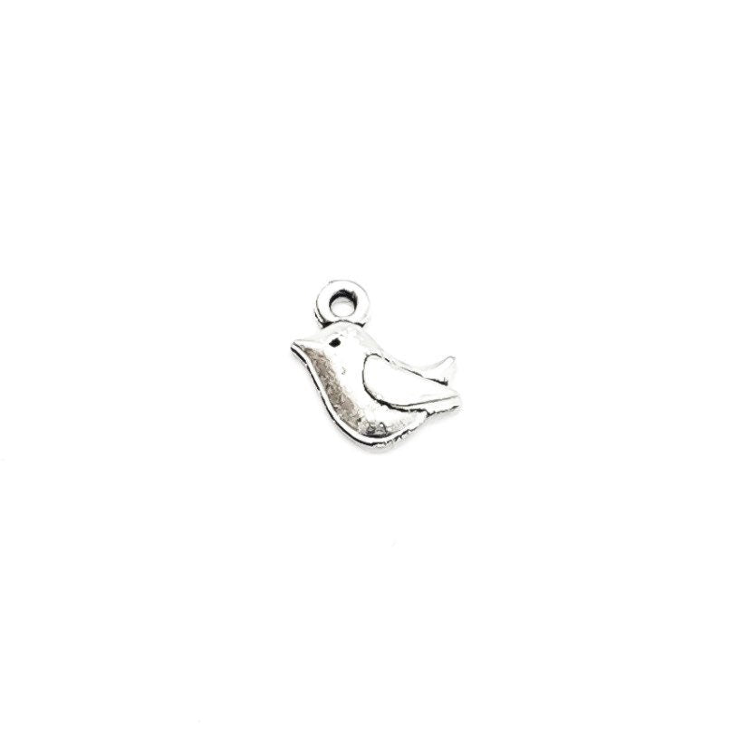 1 Tiny Bird Charm, Gardening Charms, Gift for Gardener, Garden Charms, Birdie Charm, Chickadee Charm, Backyard Charms, Animal Charms
