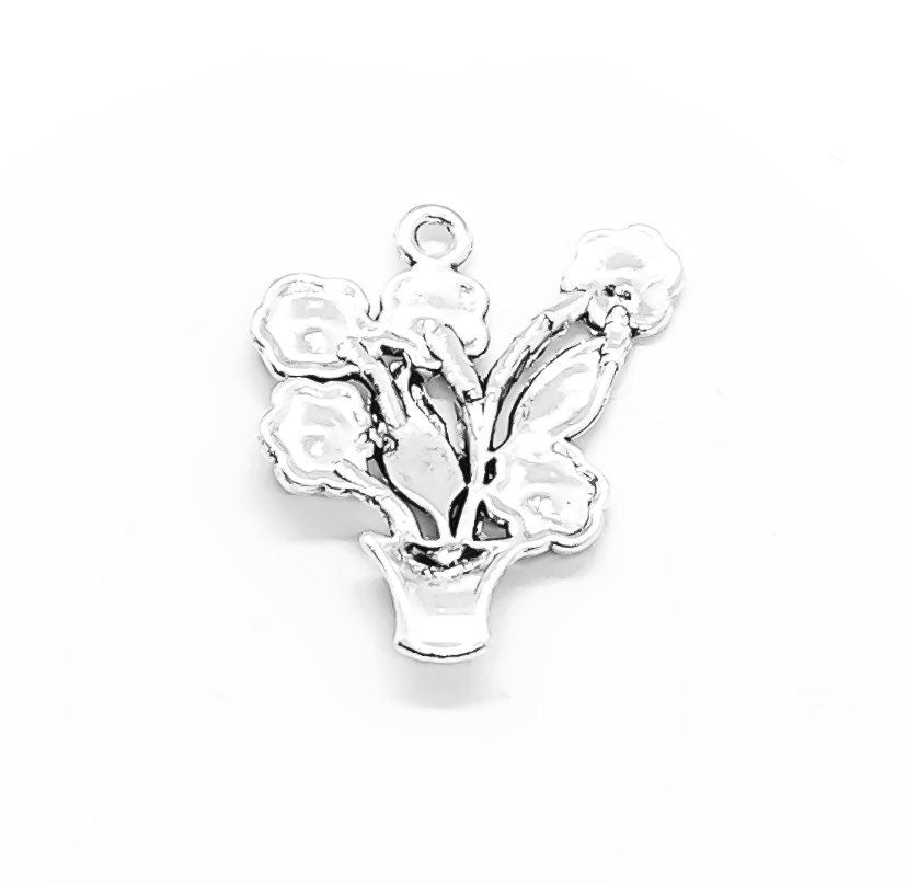 1 Flower Pot Charm, Gardening Charms, Gift for Florist, Garden Charms, Floral Charms, Landscape Charm, Backyard Charm, Spring Charms, Summer