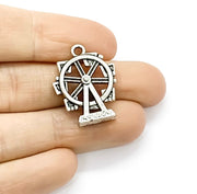 1 Tiny Ferris Wheel Charm, Fair Charm, Custom Charms, Amusement Park Charms, Toy Charms, Transportation Charms, DIY Craft