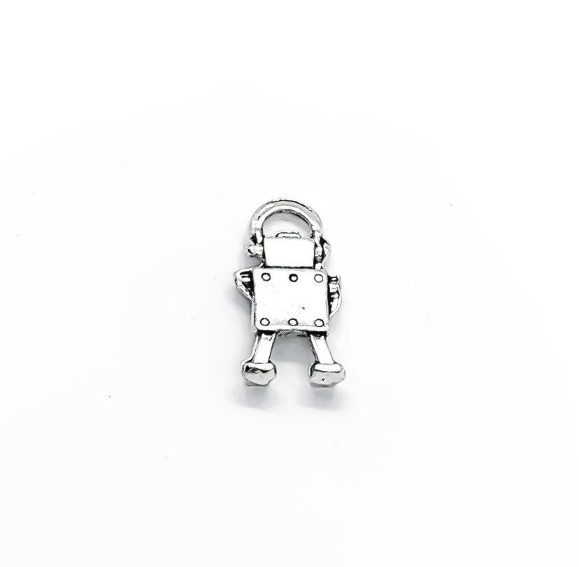 1 Tiny Robot Charm, Little Boy Charms, Toy Charms, Electronic Charms, DIY Craft, Cute Charms, Kids Pendants
