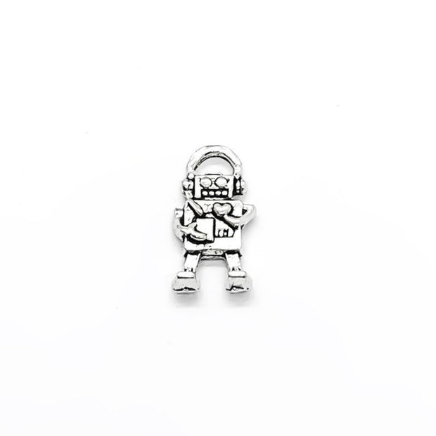 1 Tiny Robot Charm, Little Boy Charms, Toy Charms, Electronic Charms, DIY Craft, Cute Charms, Kids Pendants