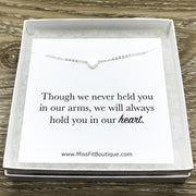 Miscarriage, Heart Necklace with Card, Gift Box, Stillborn, Infant Loss