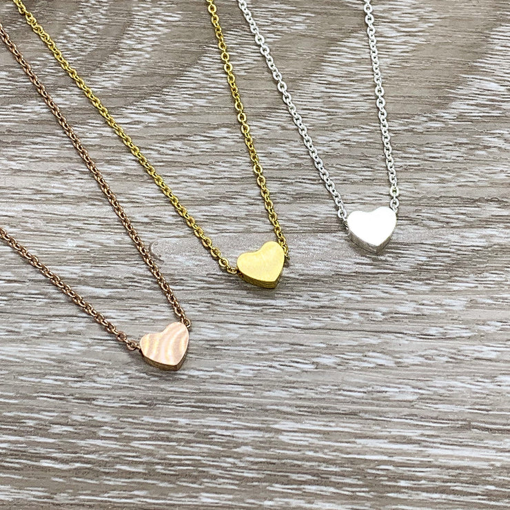 Tiny Heart Necklace, Thank You Card, Simple Reminder Gift, Gift for Special Person, Gift for Best Friend, Sister Gift, Thinking of You Gift