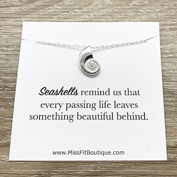 Seashell Necklace, Remembrance Gifts, Sympathy Loss Jewelry, Loss of Mother, Loss of Child, Miscarriage, Rest in Peace, Loss of Pet Gifts