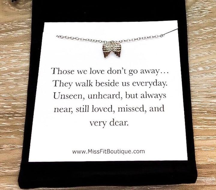 Tiny Angel Wings Necklace, Infant Loss, Stillborn, Grief Jewelry, Loss of a Parent, Miscarriage Necklace, Loss of a Child, Remembrance Gift,
