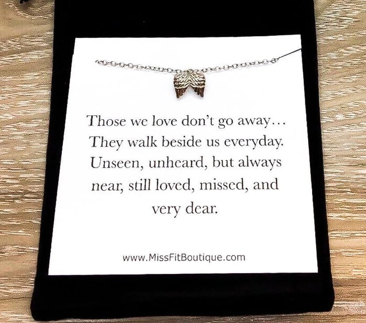 Tiny Angel Wings Necklace, Infant Loss, Stillborn, Grief Jewelry, Loss of a Parent, Miscarriage Necklace, Loss of a Child, Remembrance Gift