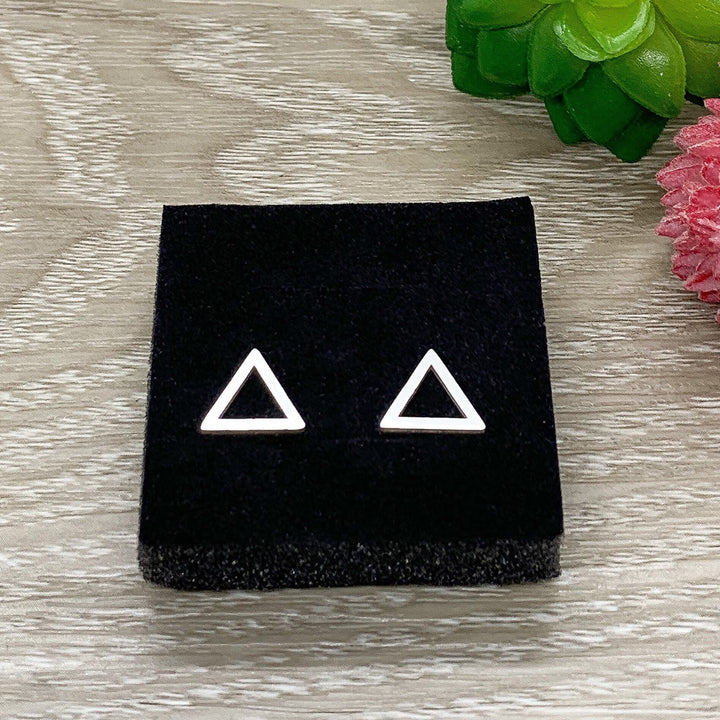 Triangle Stud Earrings, Dainty Geometric Jewelry, Minimalist Earrings, Triangle Jewelry, Everyday Earrings, Thinking of You Gift, Birthday